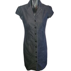 Josef Charcoal Grey Denim Button Front Dress 6